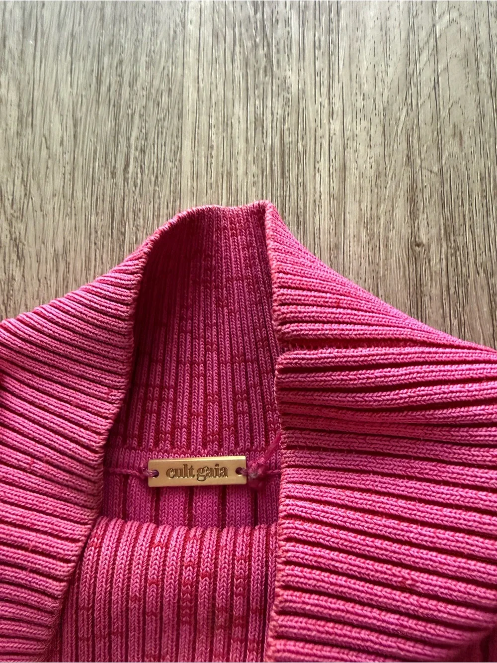 cult gaia liora pink sleeveless ribbed knit Maxi Dress with Tie Detail medium - Picture 8 of 11